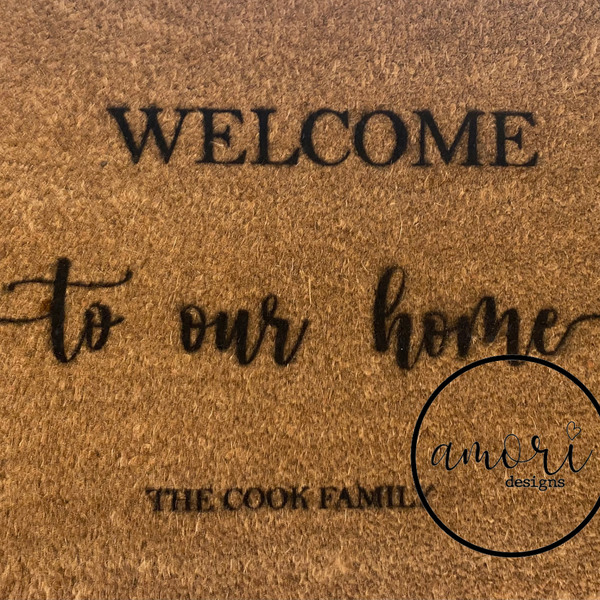 Personalised welcome door mat